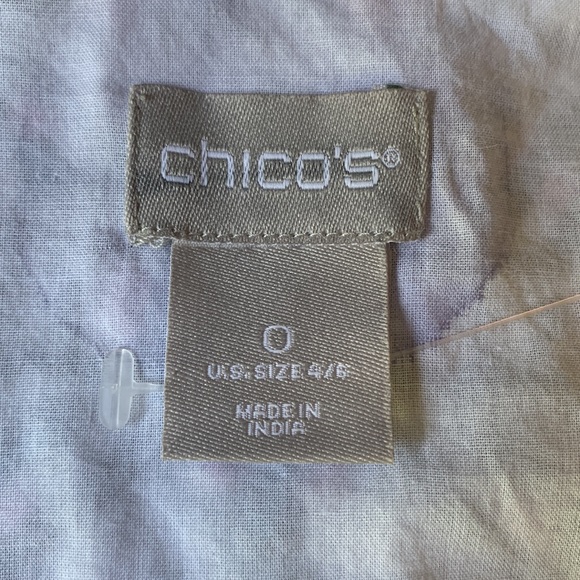 NWOT CHICO’S Cotton Embroidered Tunic Sz0 = 4-6  LOOKS BIGGER! - Picture 6 of 8
